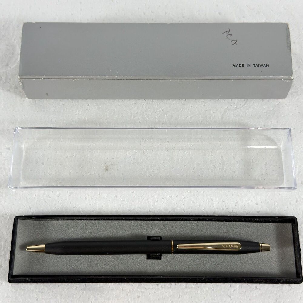 Vintage Cross Classic Century Ballpoint Pen Model 2502 Black With Gold Trim